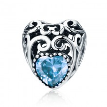 Talisman argint Vintage Blue Heart